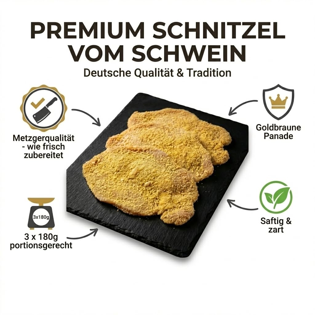 Wurstbaron Pork schnitzel fresh set of 3, 3 x 180 g schnitzel from pork, butcher quality, fresh pork, premium meat (3 pieces) – Bild 6