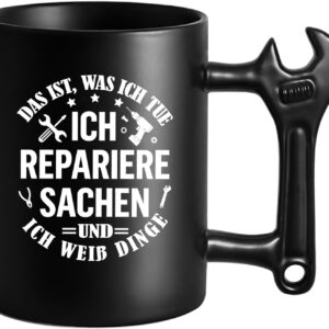 Birthday Gift for Men, Coffee Mug with Wrench Handle