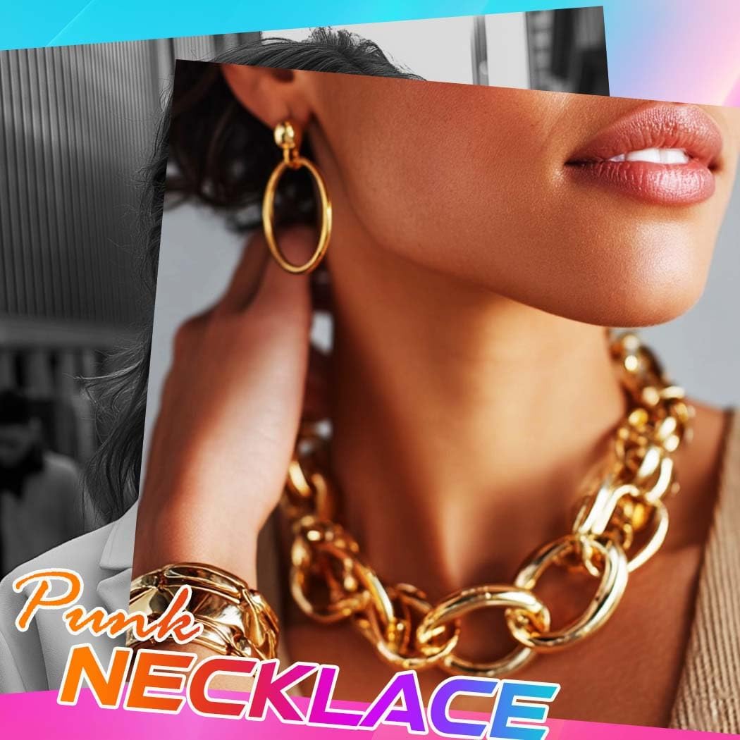 Gold Tone Boho Double Layer Pendant Necklace Bracelet Vintage Fashion Jewelry for Women – Bild 3