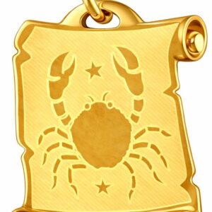 Rodium - Gold Pendant with Zodiac Sign 14K Gold/585 Fineness Charms for Necklace or Chain Bracelet Ideal Gifts Chain Pendant for Gold Jewellery