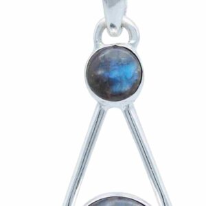 mantraroma Edelstein Kettenanhänger an Band Silber 925 echt für Damen