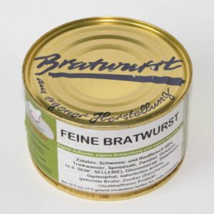 Fine Bratwurst 400 g, canned sausage Landmetzgerei Sandritter