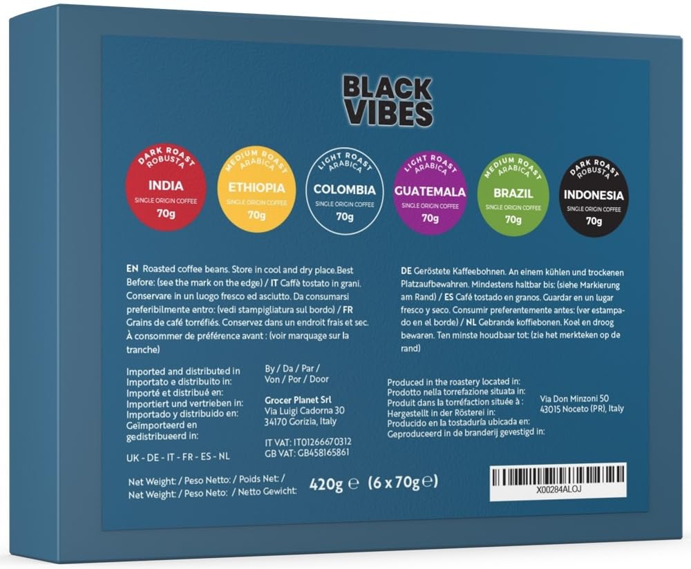 Black Vibes - Gift Set - World's Coffees | Coffee Beans 420 g (6 x 70 g) – Bild 2