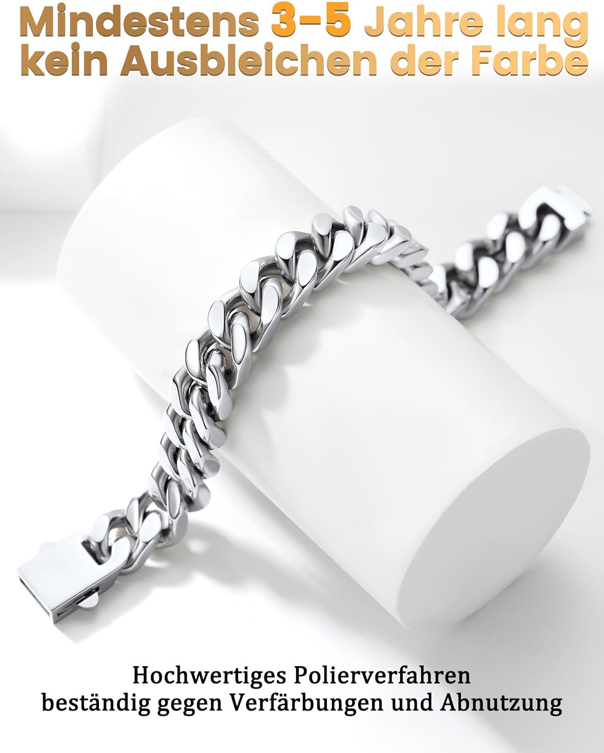 Bestyle Miami Curb Chain Stainless Steel Width 5/7/9/12 mm Cuban Chain Length 45/50/55/60/65/71/76 cm – Bild 8