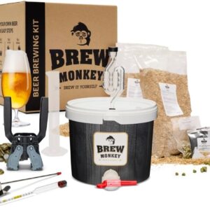 Brew Monkey Beer Brewing Set Helles | Complete Set 5 Litres Beer | 5.7% Vol. | Beer Brewing in the Kitchen | Beer Brewing Set for Brewing Yourself | Men's Gifts | Birthday Gift for Men