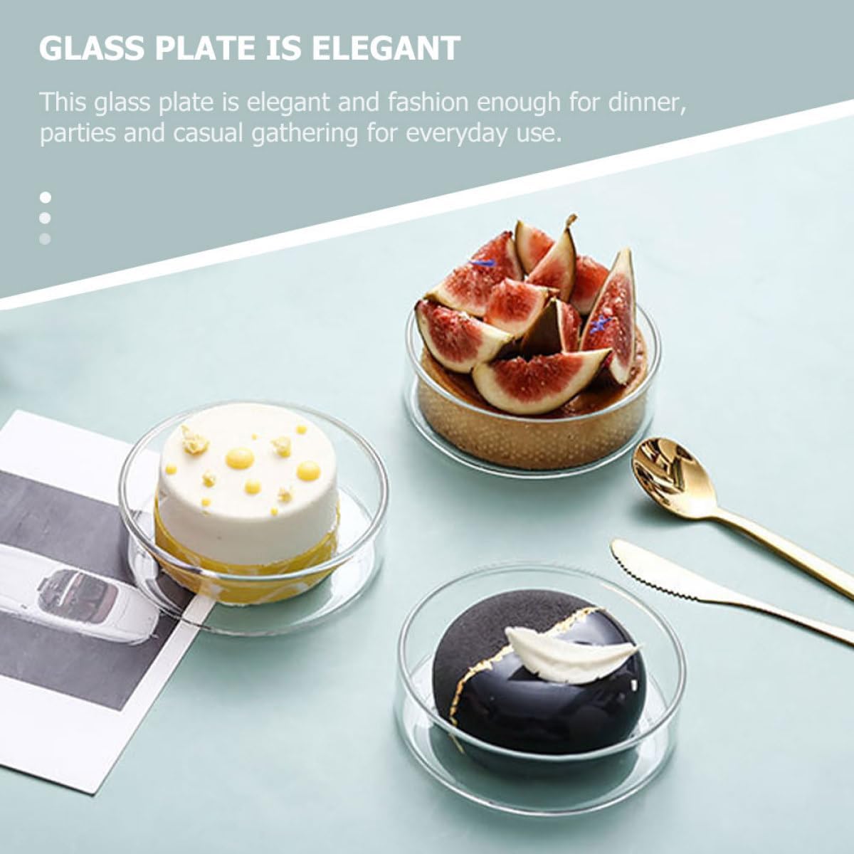 SHINEOFI Kleiner Glas Dessertteller 2 Stück aus Glas für Halloween Party – Bild 6