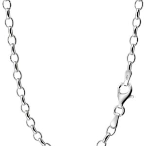101032-0 Women’s Necklace, Anchor Chain, Wide Anchor Chain, 2.7 mm Wide, in 925 Sterling Silver, Chain Jewellery, Necklace Without Pendant, Length 42 cm – 100 cm