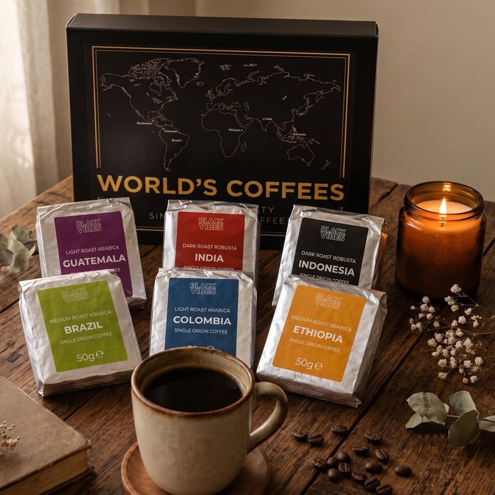 Black Vibes - Gift Set World's Coffees Ground Coffee 300 g (6 x 50 g) – Bild 5