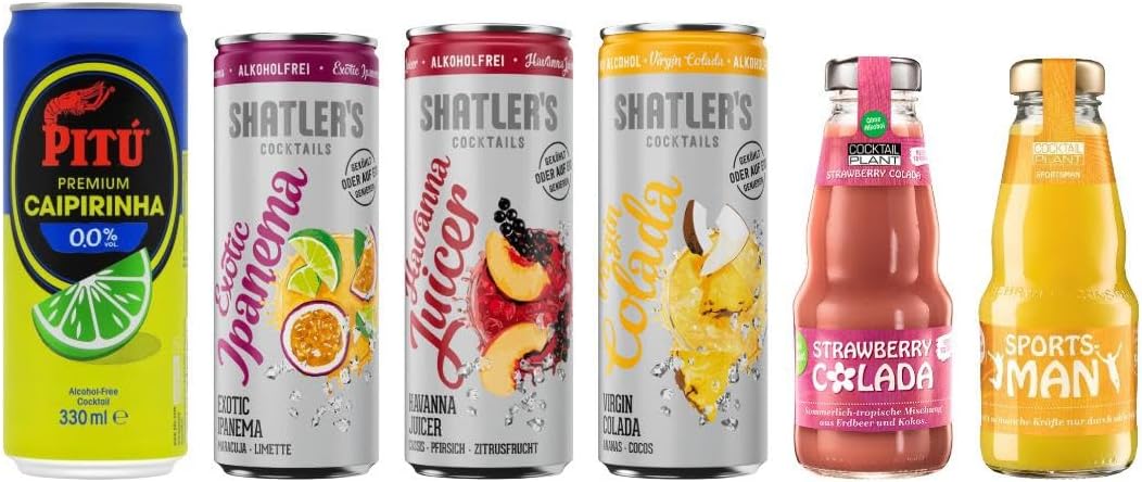 Tasting Box - Alcohol-free Cocktails | Set of 6 Ready-to-Drink | Shatler's, PITÚ, Cocktail Plant | Includes Deposit | Reusable | Gift Box – Bild 3