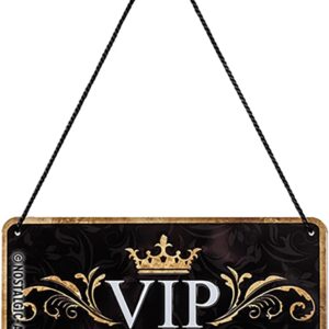 Nostalgic Art 28006 Attention VIP Exclusive, hanging sign, 10 x 20 cm