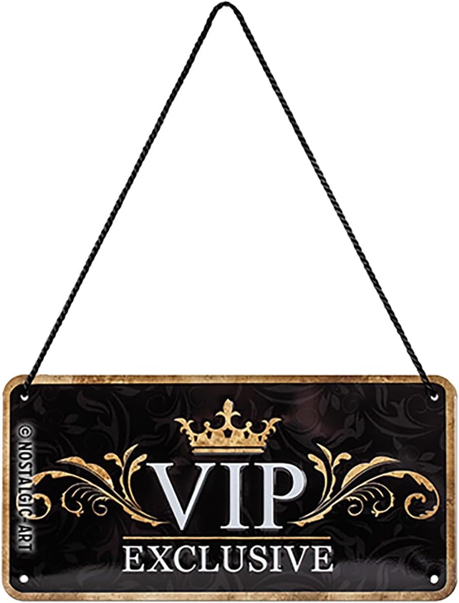 Nostalgic Art 28006 Attention VIP Exclusive, hanging sign, 10 x 20 cm