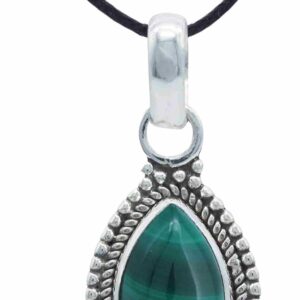 mantraroma Kettenanhänger Edelstein an Band Silber 925 echt für Damen