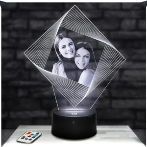 Lampephoto.fr – Personalised lamp with photo and text by laser engraving. Birthday gift photo lamp gift idea for Christmas. Gift for men and women. 3D lamp with picture. Photo gift