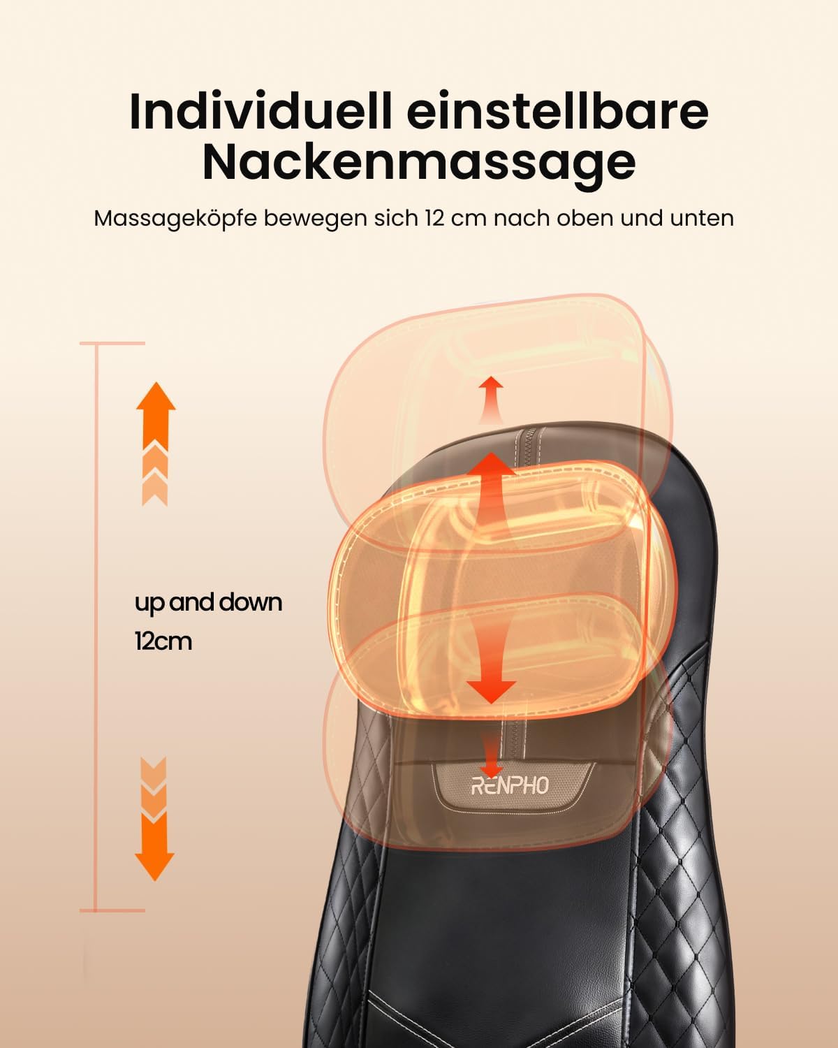 Renpho Back Massager, Massage Seat Cushion, Shiatsu Massager Back – Bild 3