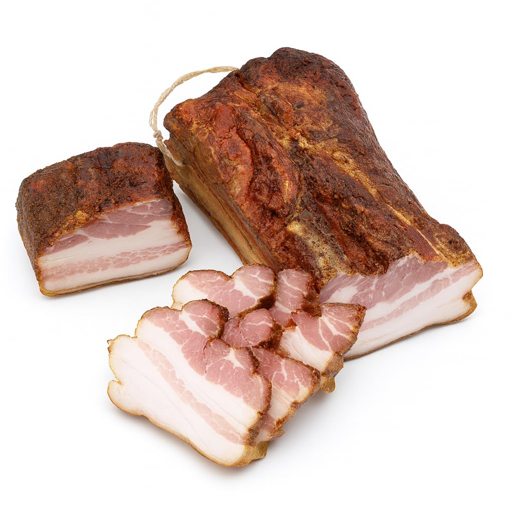 Premium Mangalitza Barrel Bacon 450 g | Rare Woollen Pig Bacon with 70% Fat Content | Austria | Smoked Beech Wood | Bread Bacon