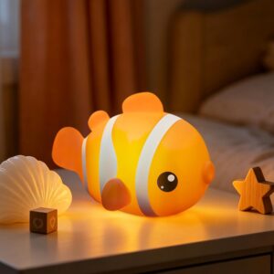 Clownfish Night Light Children's Clown Fish Dimmable with Timer Silicone