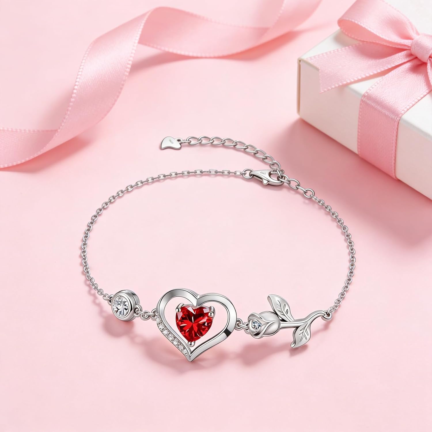 Women's S925 Silver Bracelet with I Love You. – Bild 4