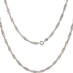 Singapore chain, necklace, 2.3 mm, genuine 925 silver, length selectable from 38-100 cm