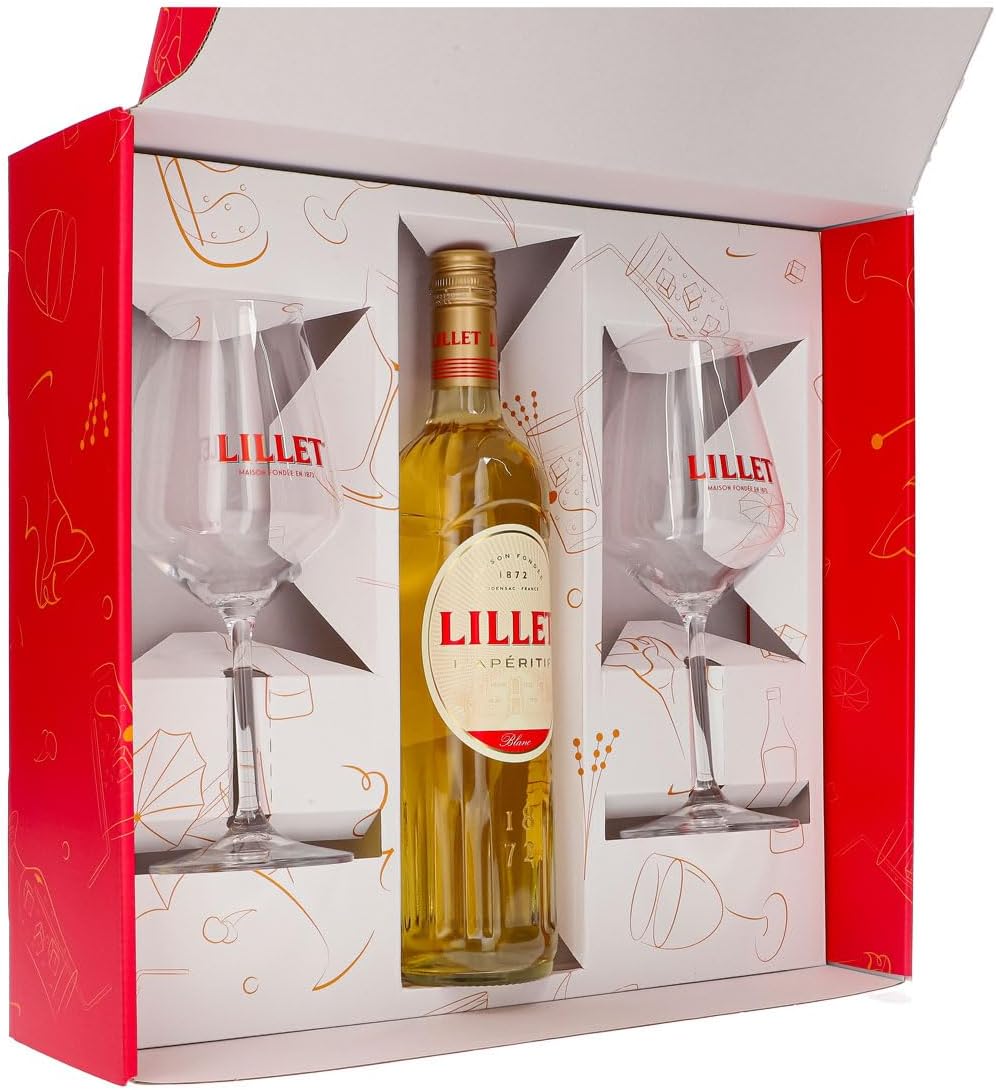 Sipply Gift Set 3-Piece with 2 Balloon Glasses and 1 Bottle Lillet 0.7 L 17.0% Vol. | with Gift Box: Pink | Gift for Women Men Mum Dad Girlfriend for Christmas Easter Valentine's Day – Bild 4