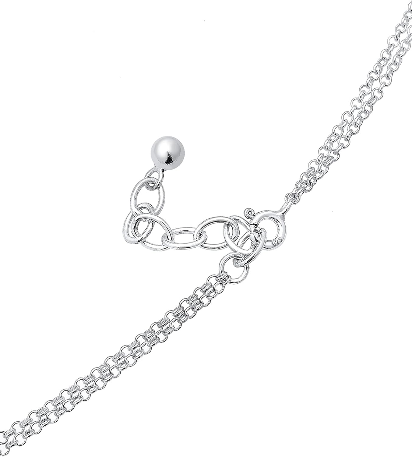 Elli Women's Y-Chain Geo Layer Circle Plate Necklace 925 Sterling Silver – Bild 4