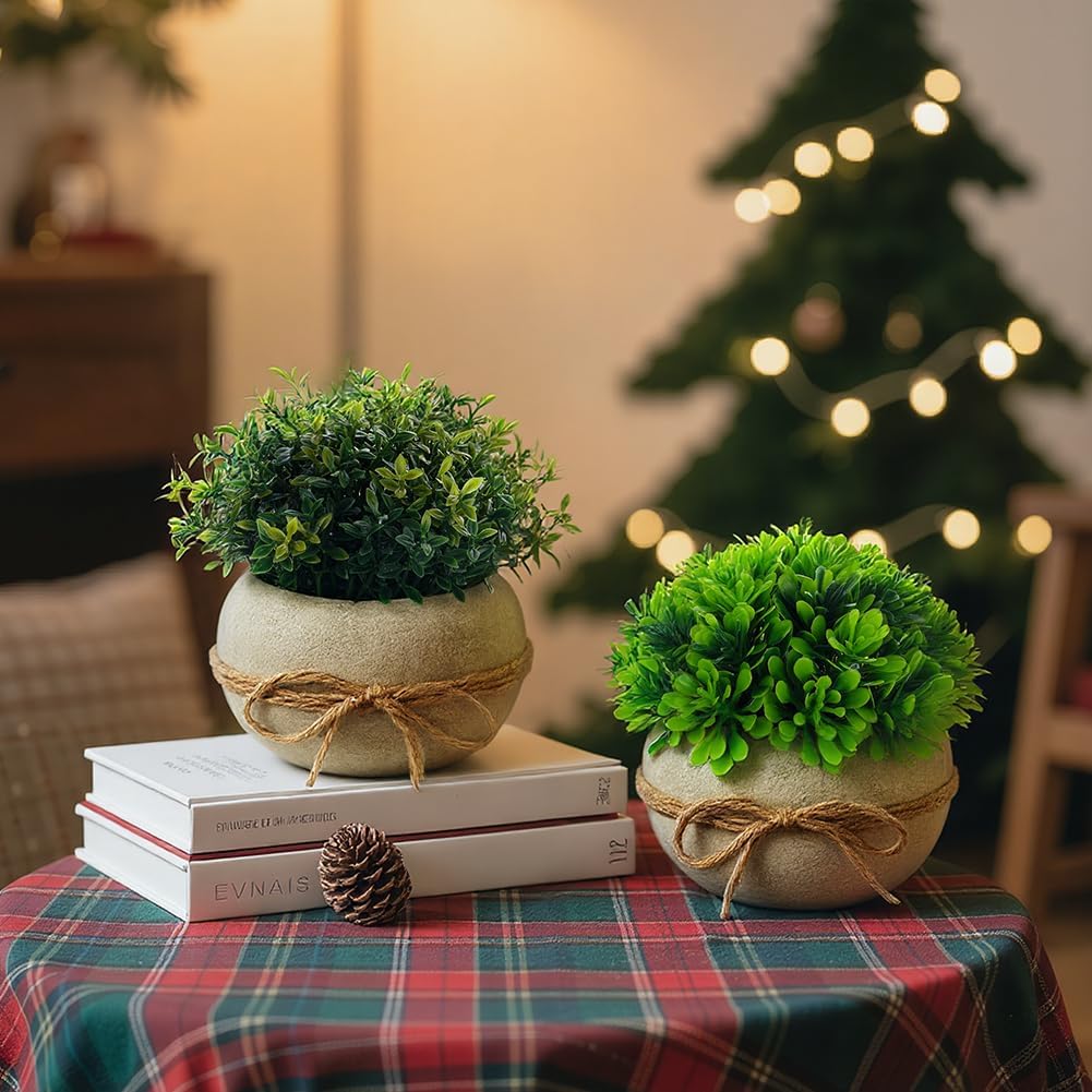 Vicloon Artificial Plant with Pot, Pack of 3 Artificial Plastic Plant Decoration, Small Artificial Plants in Pot, Plants Artificial Plant for Bedroom, Bathroom, Kitchen, Home, Indoor Decoration – Bild 5