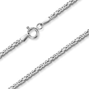SILBERKETTEN STORE DEIN SCHMUCK ONLINE SHOP Byzantine Chain 2 mm, Silver Chain - Choice of Length 38 - 120 cm - Genuine 925 Silver