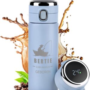 Maverton 400ml Engraved Water Bottle with LED Touch Display, Blue