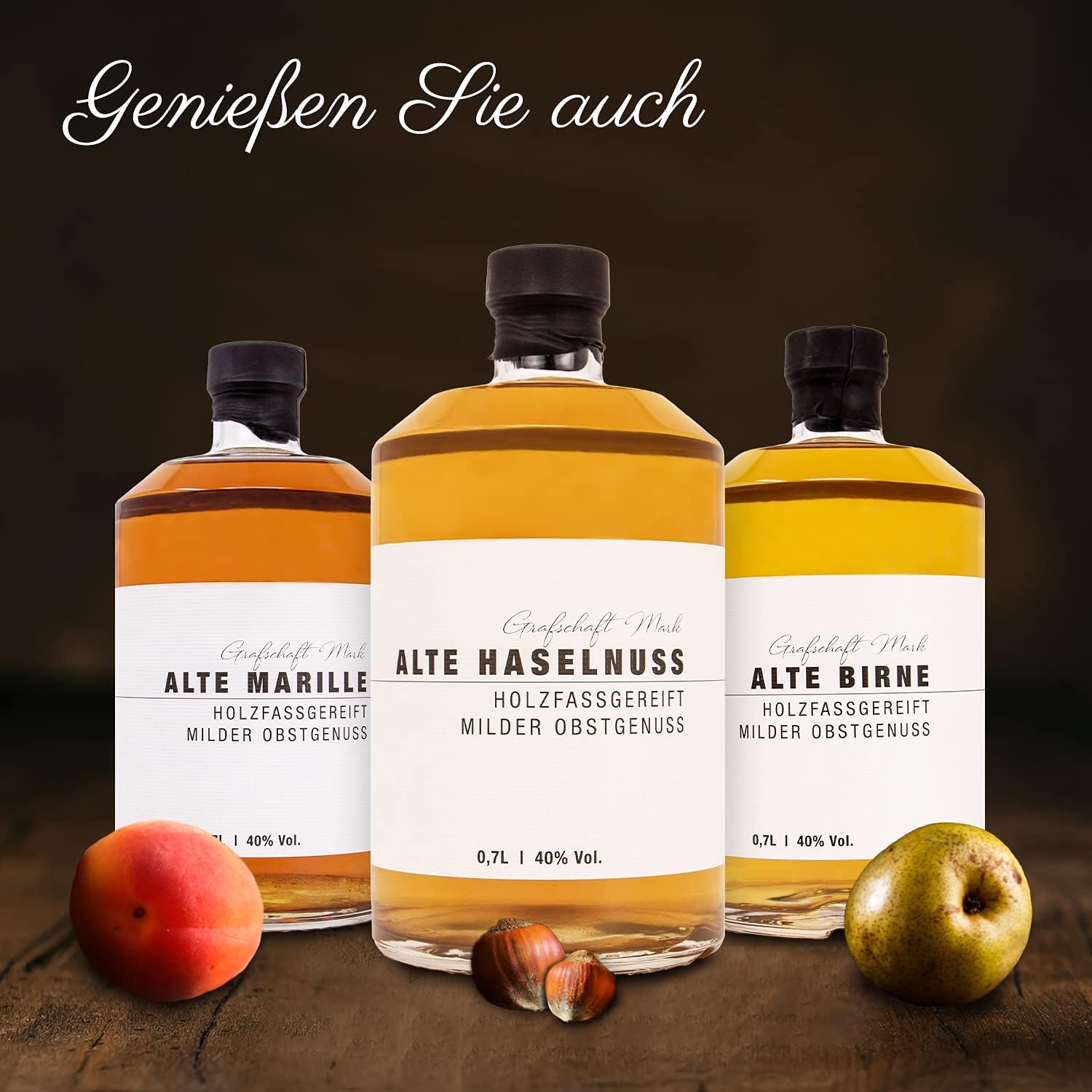 Grafschaft Mark Alte Haselnuss Hazelnut Schnapps, 1 x 0.7 L, 40% Vol. Alcohol, Mild Fruit Brandy, Matured in Wooden Barrels, from Our Distillery, Elegant Aromas of Nut, Ideal as a Gift – Bild 7