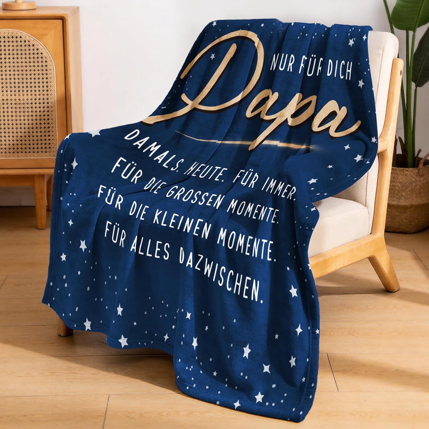 Papa Geburtstagsgeschenk - Kuscheldecke mit Spruch, Papa Geschenk – Bild 5