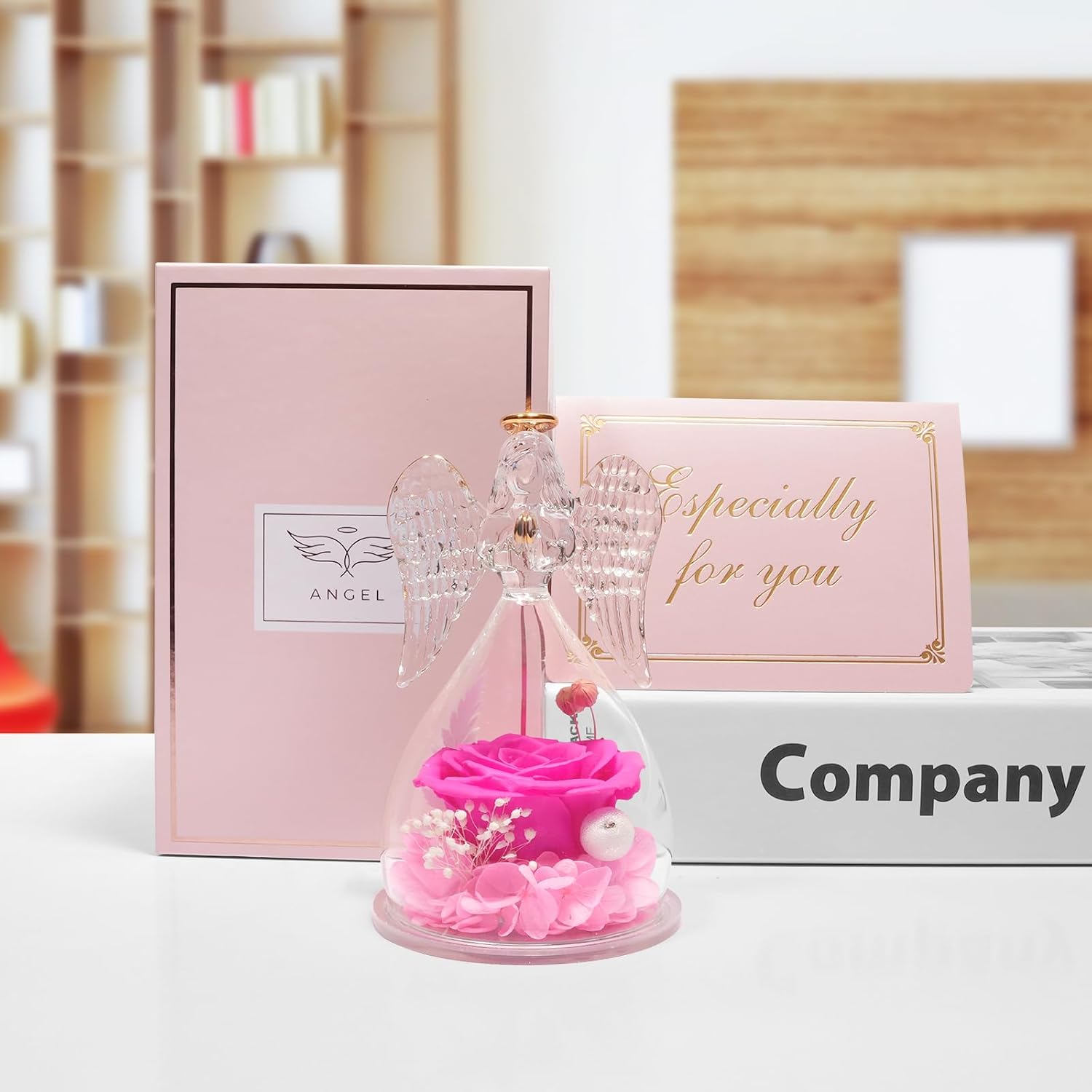 Miofula Eternal Rose Gifts for Women, Angel Figure Birthday Gift for Mum, Flowers Guardian Angel Women Gift, Infinity Roses Gifts for Mum, Mother, Grandma, Girlfriend, Gift, Anniversary, Christmas – Bild 4