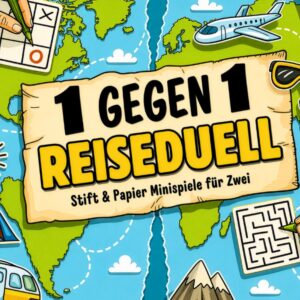 1 gegen 1 Reiseduell: Stift und Papier Minispiele für Zwei | Reisespiele ohne Hilfsmittel | Beschäftigung im Urlaub für Erwachsene, Paare, Familien & Kinder ab 10 Jahre | Ideal für Autofahrten