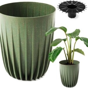 Concept 11 | Tall 30cm Diameter Planter with Insert - Green