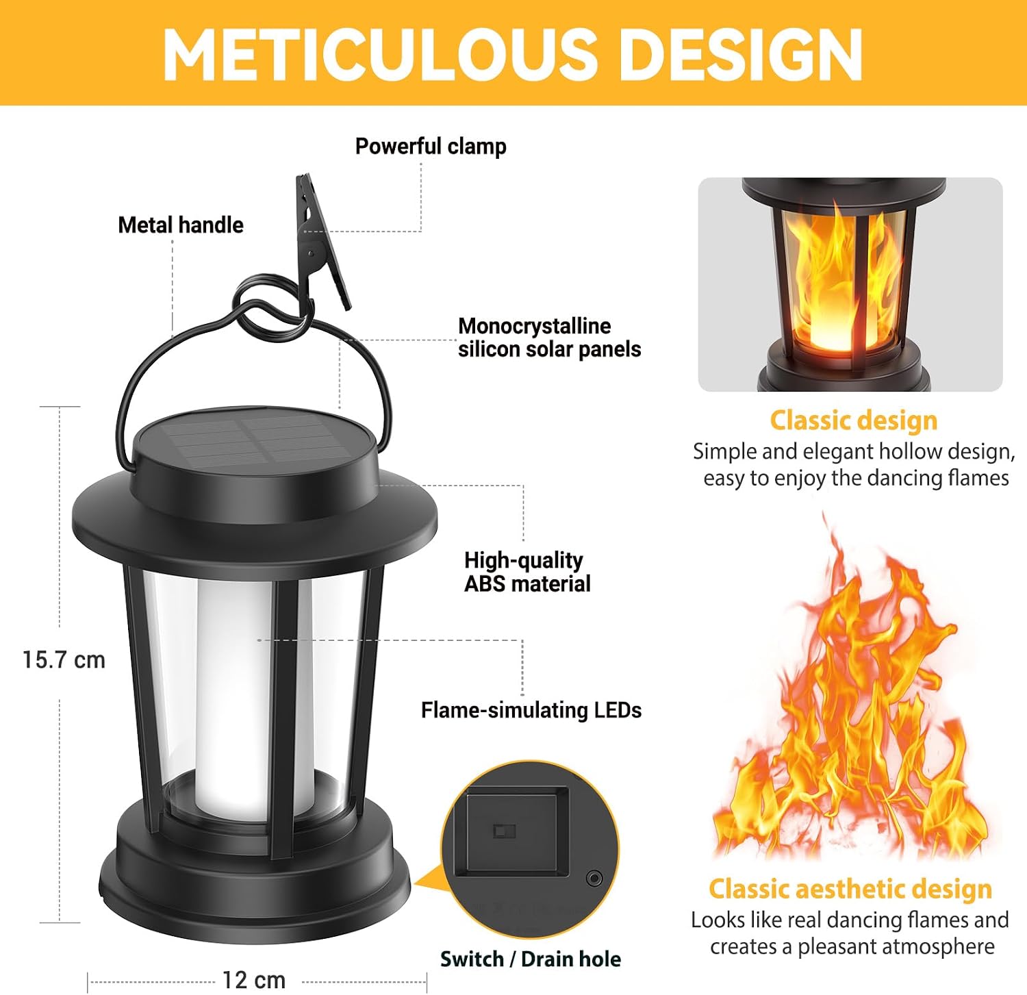 Solar Lanterns for Outdoors, Solar Lights for Outdoor Hanging – Bild 4