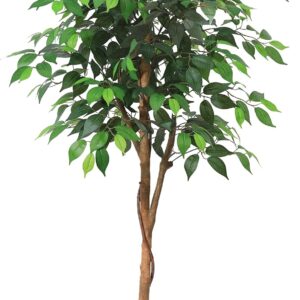 Kazeila Artificial Plant Ficus Benjamina 120 cm Artificial Plants Large with Natural Stems Decorative Plant Artificial Tree Ideal for Interior Decoration Bedroom Office