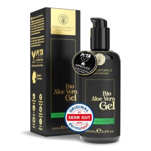 Aloe Vera Gel 100% Organic • 100% Pure Aloe Vera Juice • With Hyaluronic Acid & Panthenol • Vegan & No Fragrances • Pure Aloe Vera Gel for Face & Body • After Sun Care • Made in Germany