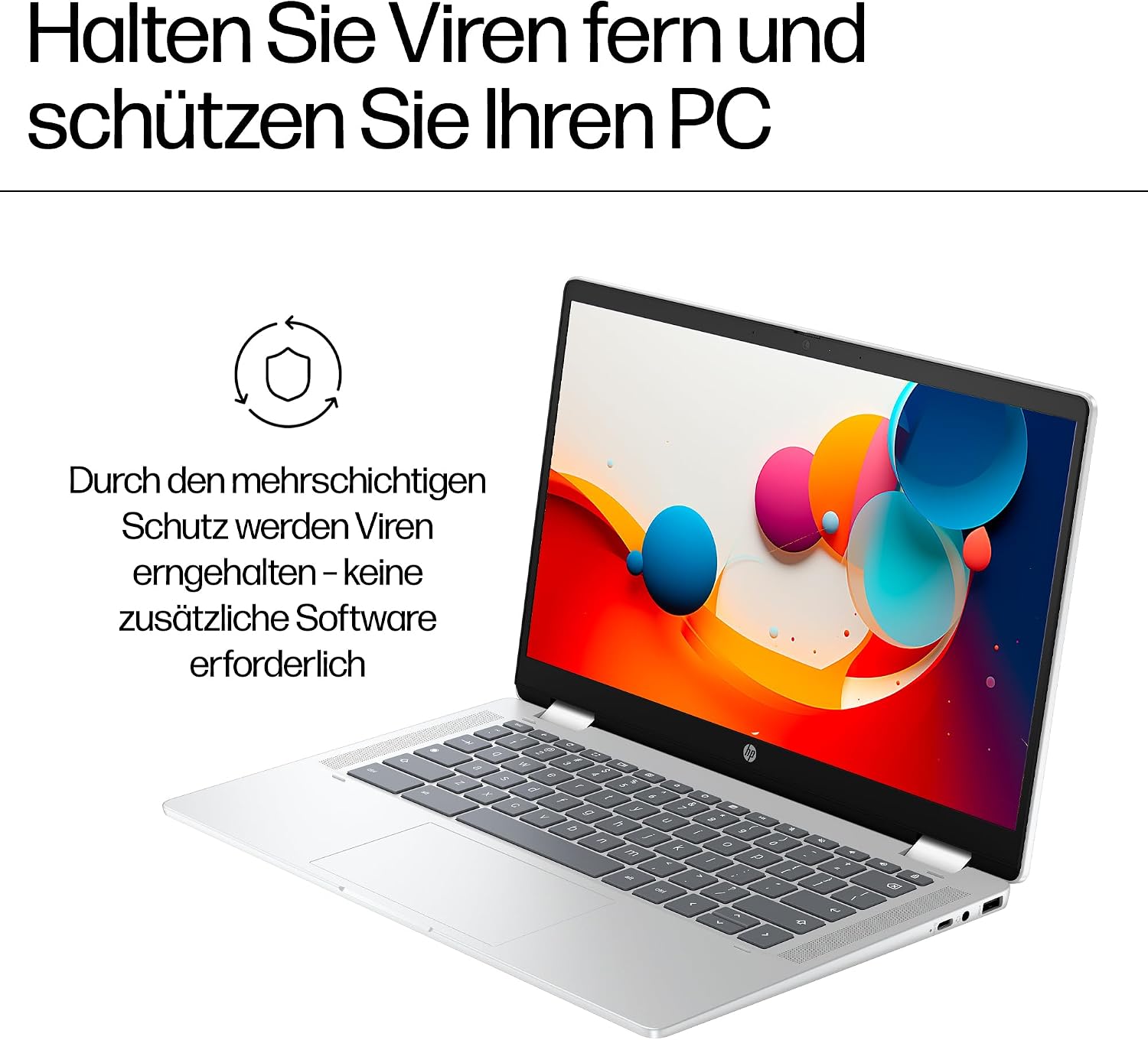 HP Chromebook x360 Laptop (14 Inch HD Touchscreen, Intel N100, Gemini, 4 GB RAM, 128 GB, ChromeOS, QWERTZ) - Silver – Bild 13