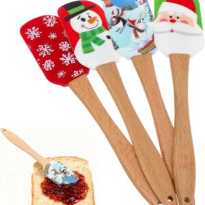 Garneck Set of 4 Christmas Kitchen Tool Scraper Spatula for Cakes and Pastries for Baking Friends and Family Versatile Use