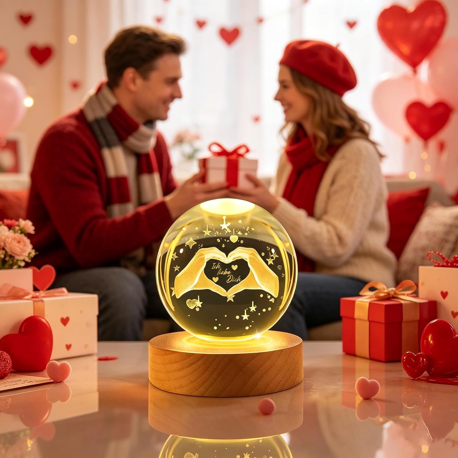 Anniversary Gift for Him Her 80 mm I Love You Gifts for Men Women Wedding Gift Wedding Gifts for Bride and Groom Valentine's Day Gift Anniversary Gift Valentine's Day Wedding for Her – Bild 6