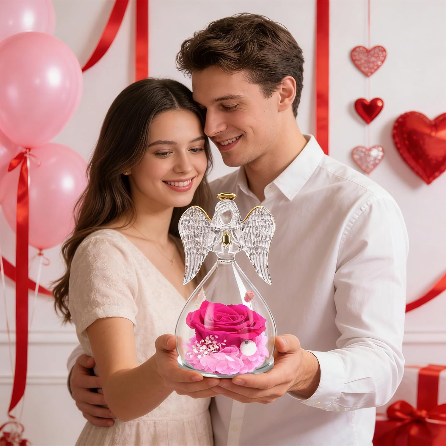 Miofula Eternal Rose Gifts for Women, Angel Figure Birthday Gift for Mum, Flowers Guardian Angel Women Gift, Infinity Roses Gifts for Mum, Mother, Grandma, Girlfriend, Gift, Anniversary, Christmas – Bild 6