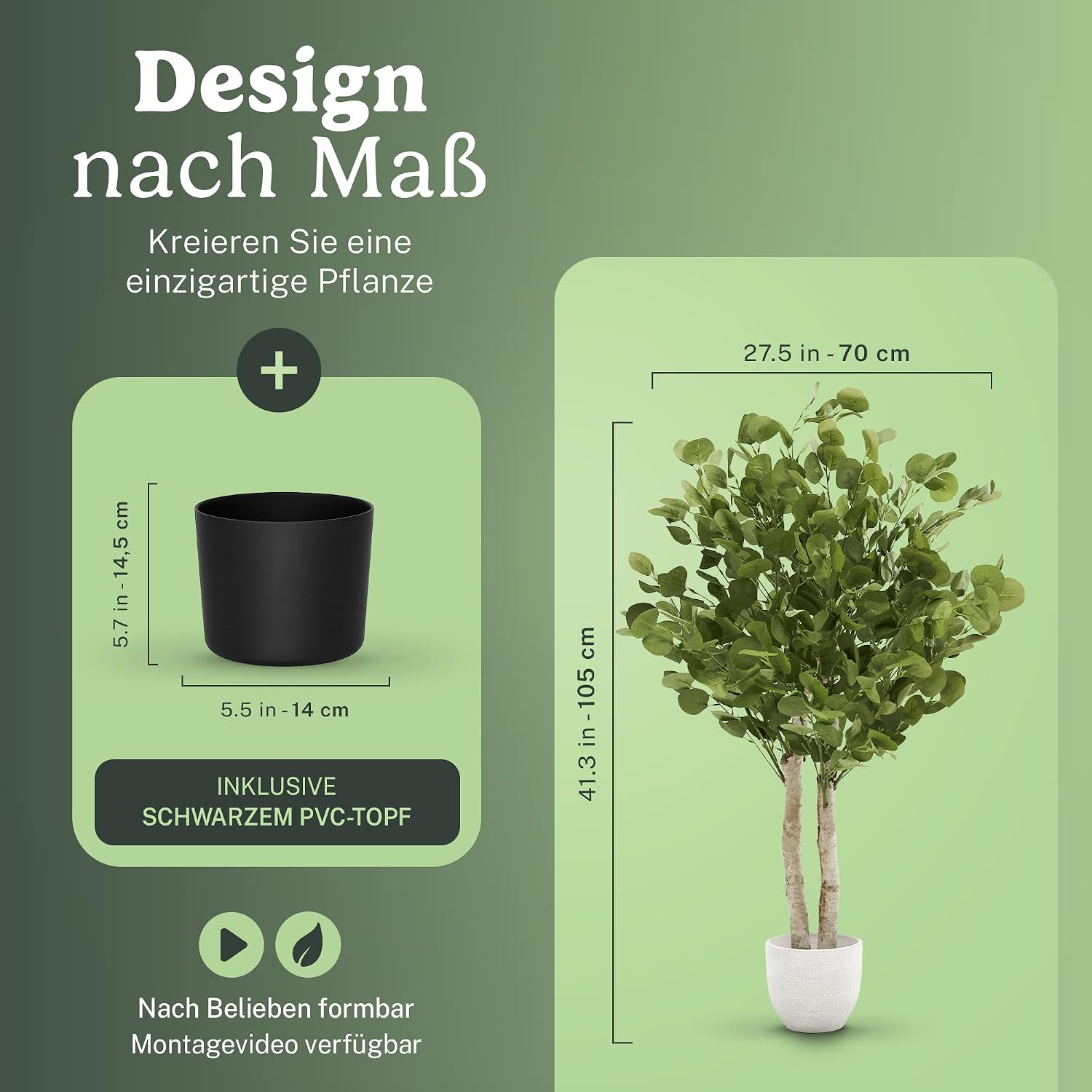 Maia Shop Natural Trunks Glycines Made From The Best Materials Ideal For Home Decoration, Artificial Tree, 105 cm – Bild 4