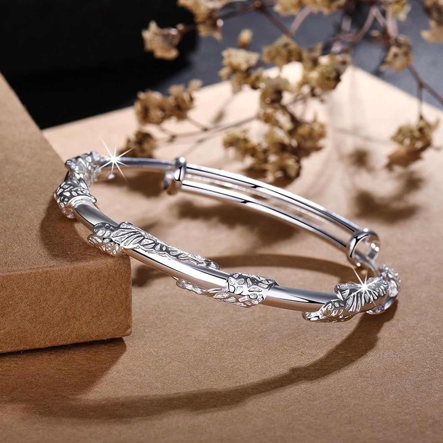 925 Sterling Silver Bracelets for Women, Delicate Adjustable Bracelet, Simple and Elegant Jewellery Gift for Birthday, Wedding Anniversary, Christmas, Standard, Metal, No Gemstone – Bild 6