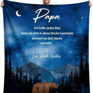 Papa Geschenk Weihnachten Vatertag Geburtstag Decke vo Tochter Sohn