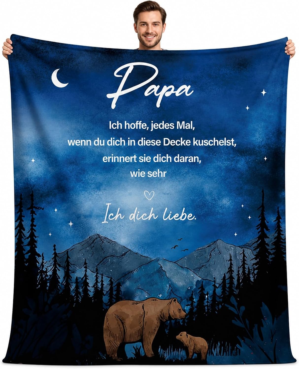 Papa Geschenk Weihnachten Vatertag Geburtstag Decke vo Tochter Sohn