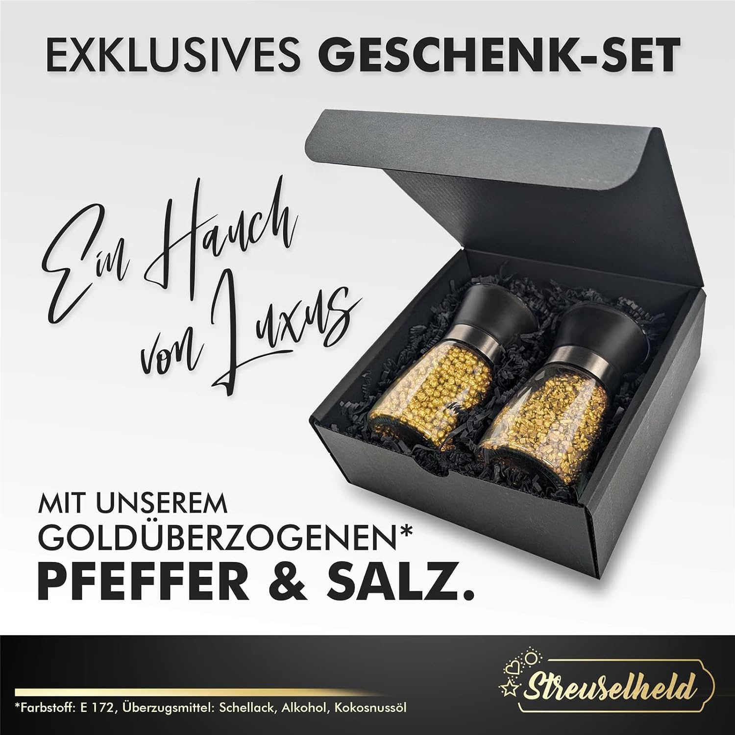 Streuselheld Salt and Pepper Mill with Gold Spices – Bild 2