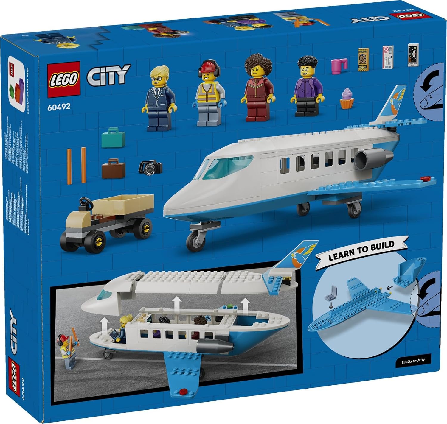 LEGO City Passenger Jet Toy, Aeroplane Model Kit with 4 Mini Figures and Travel Accessories, Educational Toy, Birthday Gift for Boys from 4 Years, 60492 – Bild 12