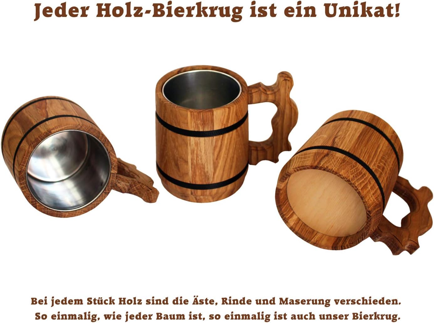 Wooden Jug with Engraving, Wine and Beer Mug, Gift for Men, Boyfriend, Dad, Grandpa – Bild 4