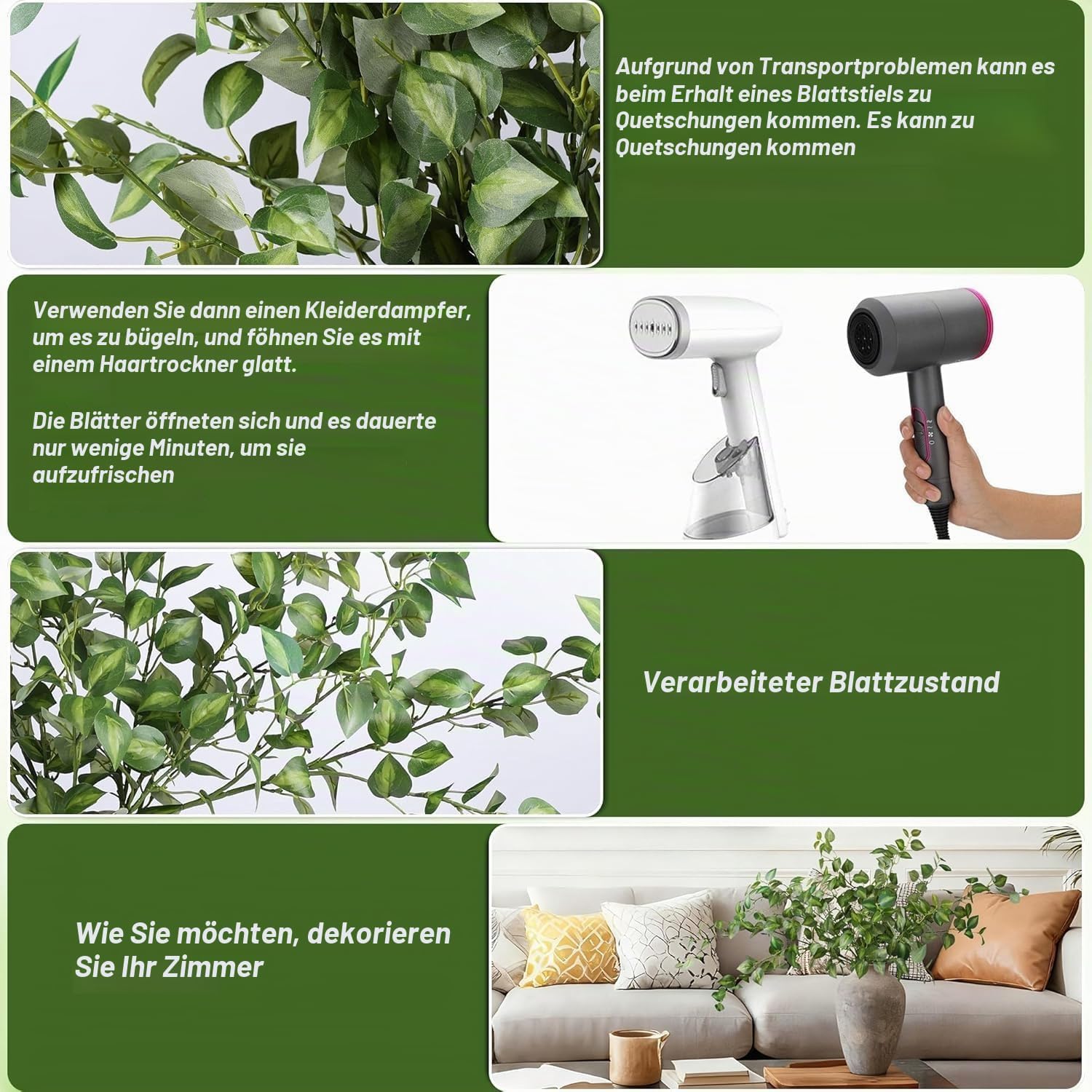 Betylifoy Set of 4 Artificial Ivy Branches, Decoration, 83 cm, Artificial – Bild 7