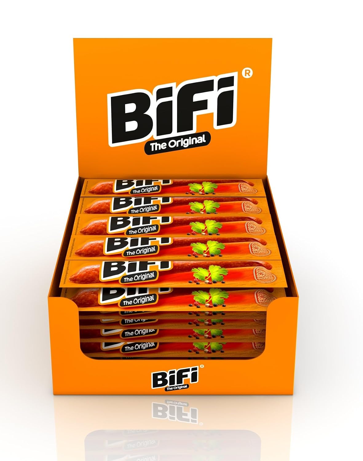 BiFi Original Salami Sticks – Pack of 40 (40 x 20 g) – Sausage Snack To Go – Air Dried Meat & Sausages Package – Salami with Pepper, Coriander and Garlic – Ideal Nibble Box – Sausage Pack – Bild 3