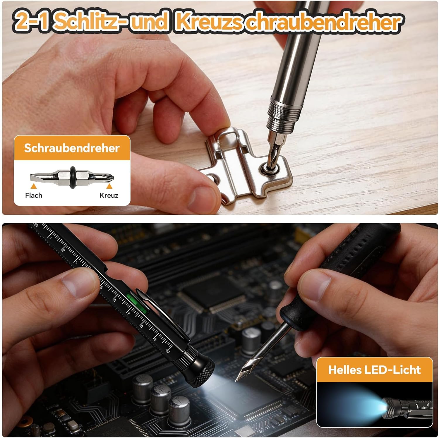 Gifts for Men, 12 in 1 Multitool Ballpoint Pen Gadget, Gift Ideas for Him Husband Dad, Multifunctional Pen Tool, Practical Men's Gifts for Birthday, Father's Day & Christmas – Bild 5