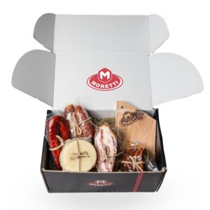 Moretti Handmade Gift Basket with Sausages and Cheese - Perfect for Christmas Gifts 2024, Summer Picnics and Aperitifs - Includes Gifts (Gift Basket for Sausage Plates)